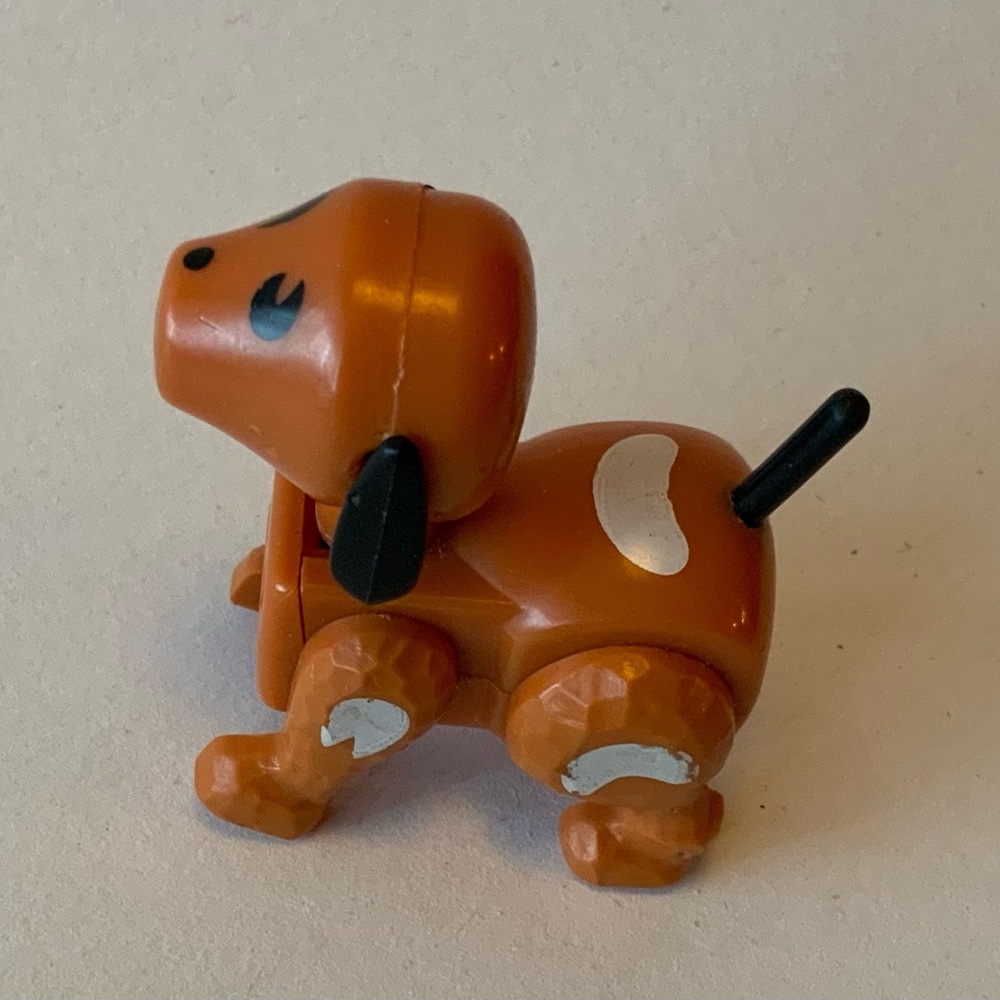 Vintage Fisher-Price Orange and Black Toy Dog